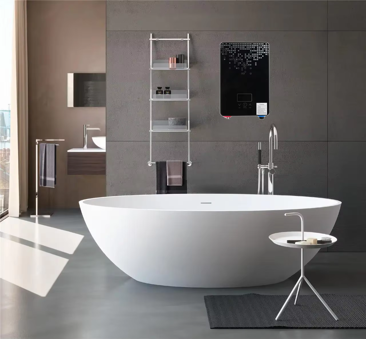 Portable Button-type Big Screen Instant Electric Shower Water Heater — image 4