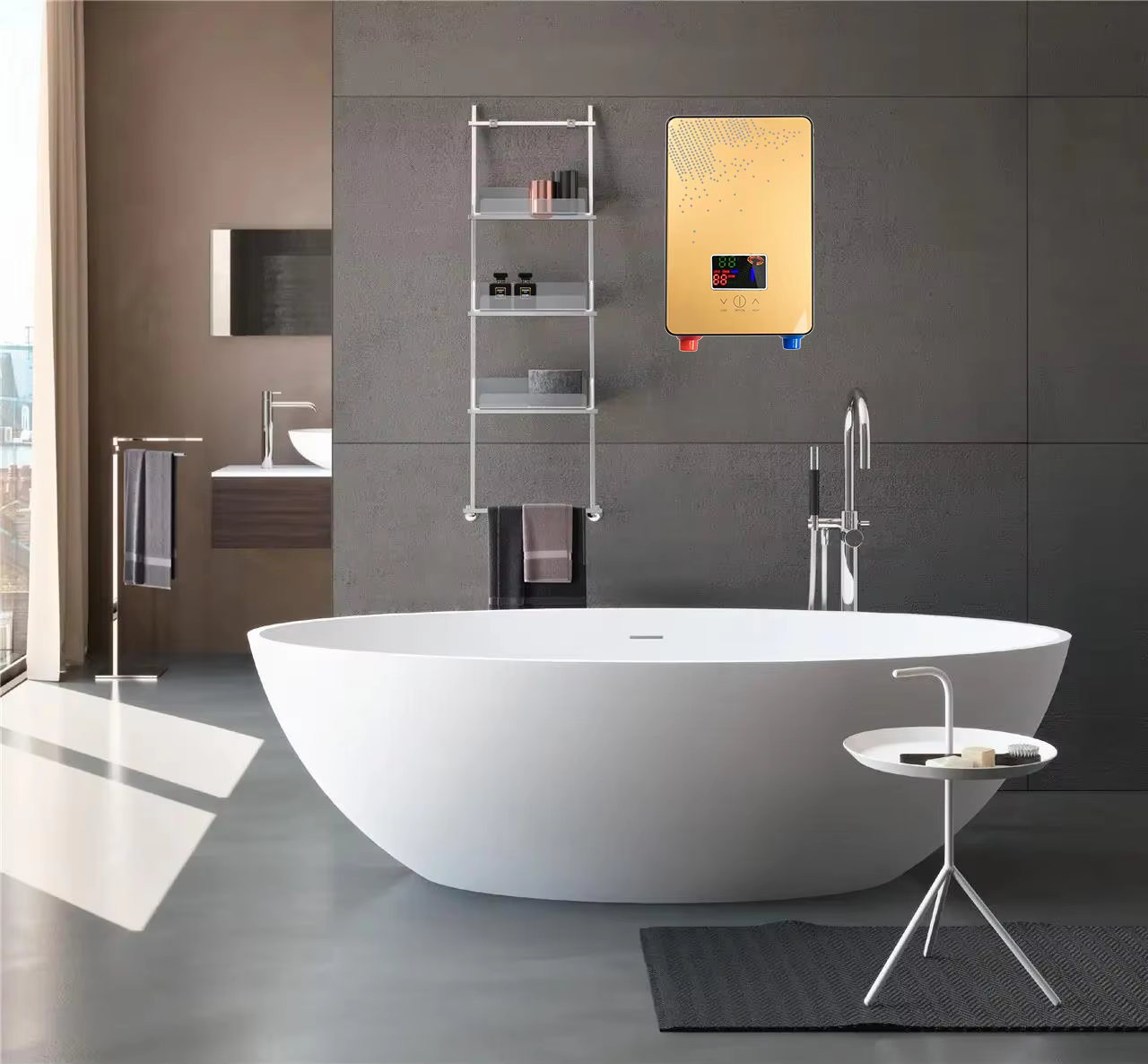 Wholesale Portable Button-type Big Screen Design Instant Electric Shower Water Heater — image 3