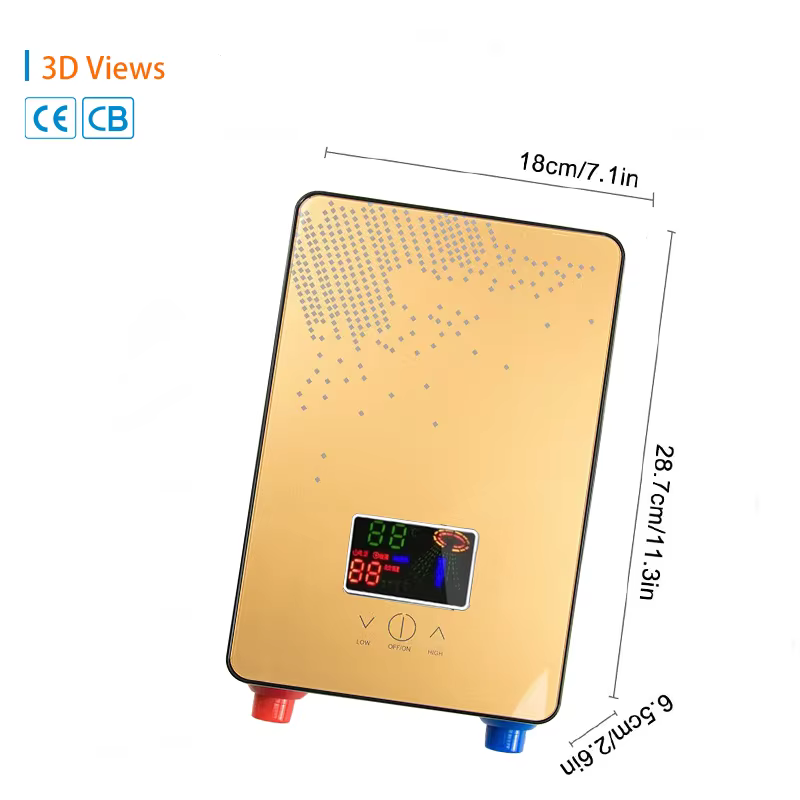 Wholesale Portable Button-type Big Screen Design Instant Electric Shower Water Heater — image 5