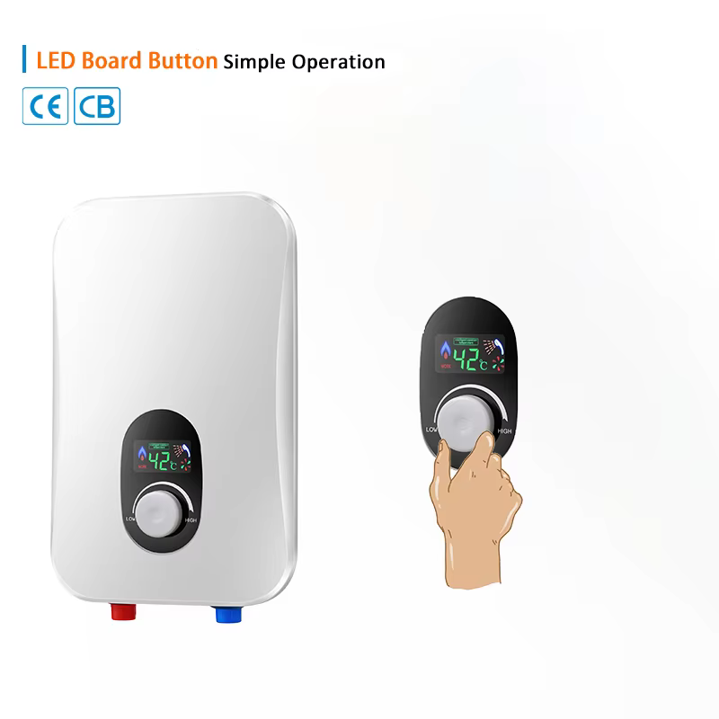 Wholesale Button-type with Knob Big Screen Design Instant Electric Shower Water Heater — image 4