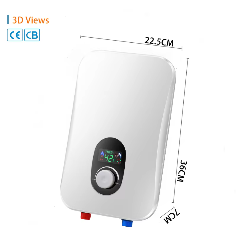Wholesale Button-type with Knob Big Screen Design Instant Electric Shower Water Heater — image 5