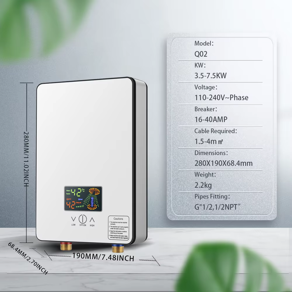 Electric Tankless Water Heater 5500W 220V — image 2