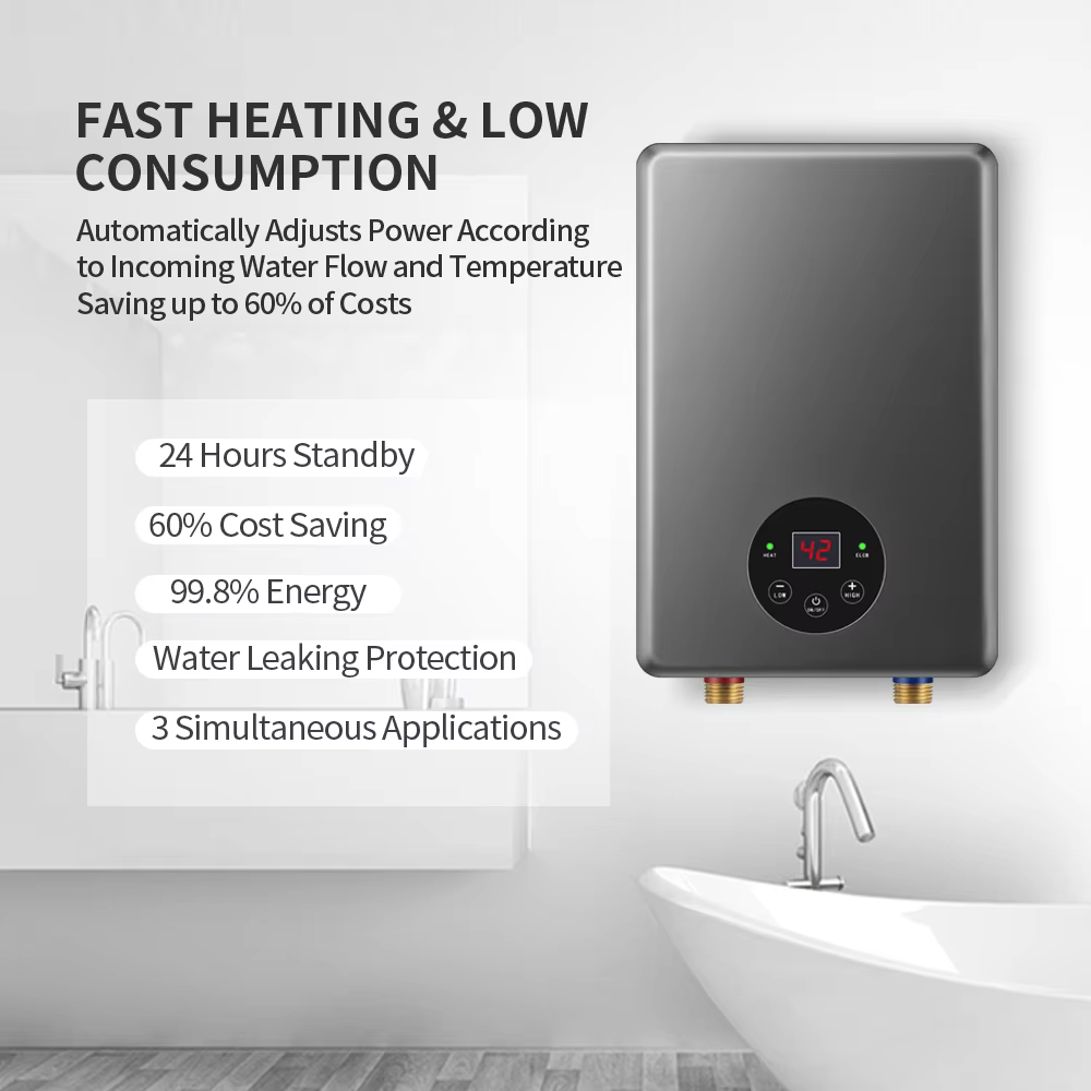 220V 3.5KW Smart Wall Mounted Instant Electric Water Heater — image 2