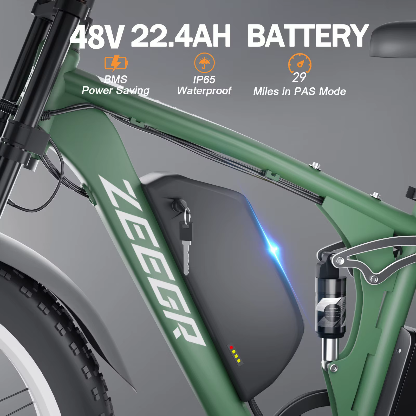 ZEEGR 1000W Electric Fat Tire Bike — image 6