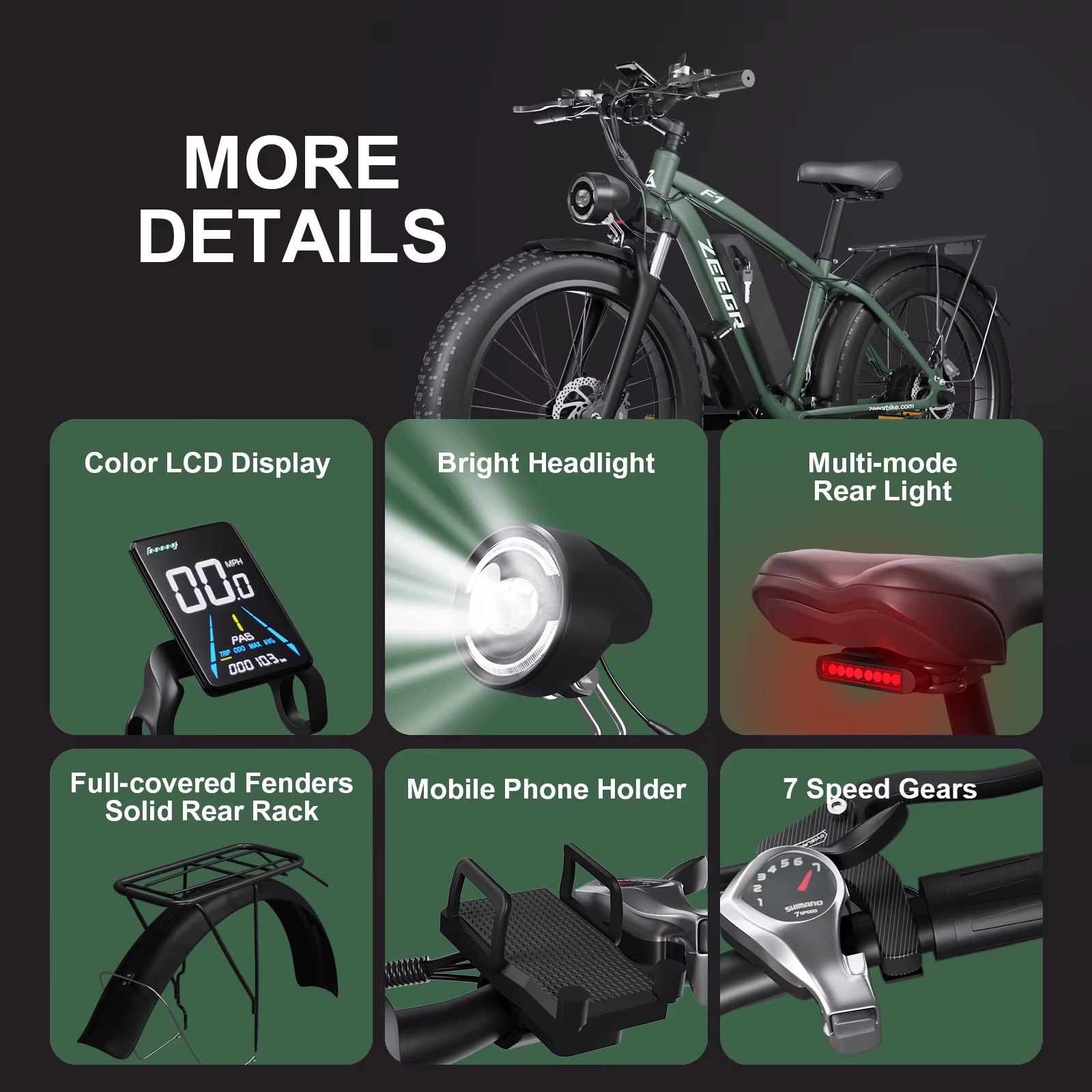 Zeegr Electric Bicycle 48V 1000W Fat Tire — image 2