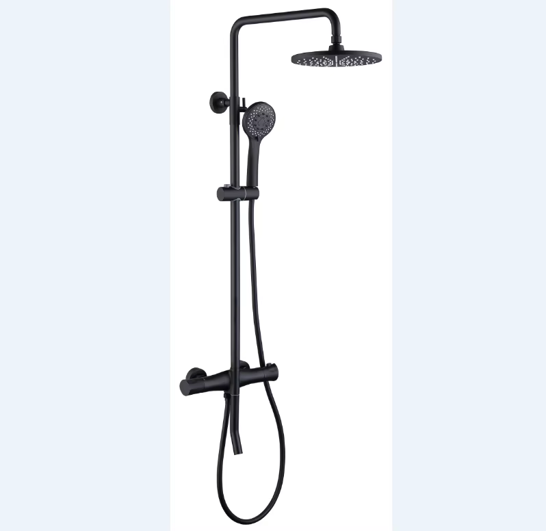 Prism Shape Body Bathroom Hot Cold Water Mixer Thermostatic Shower Set — image 6