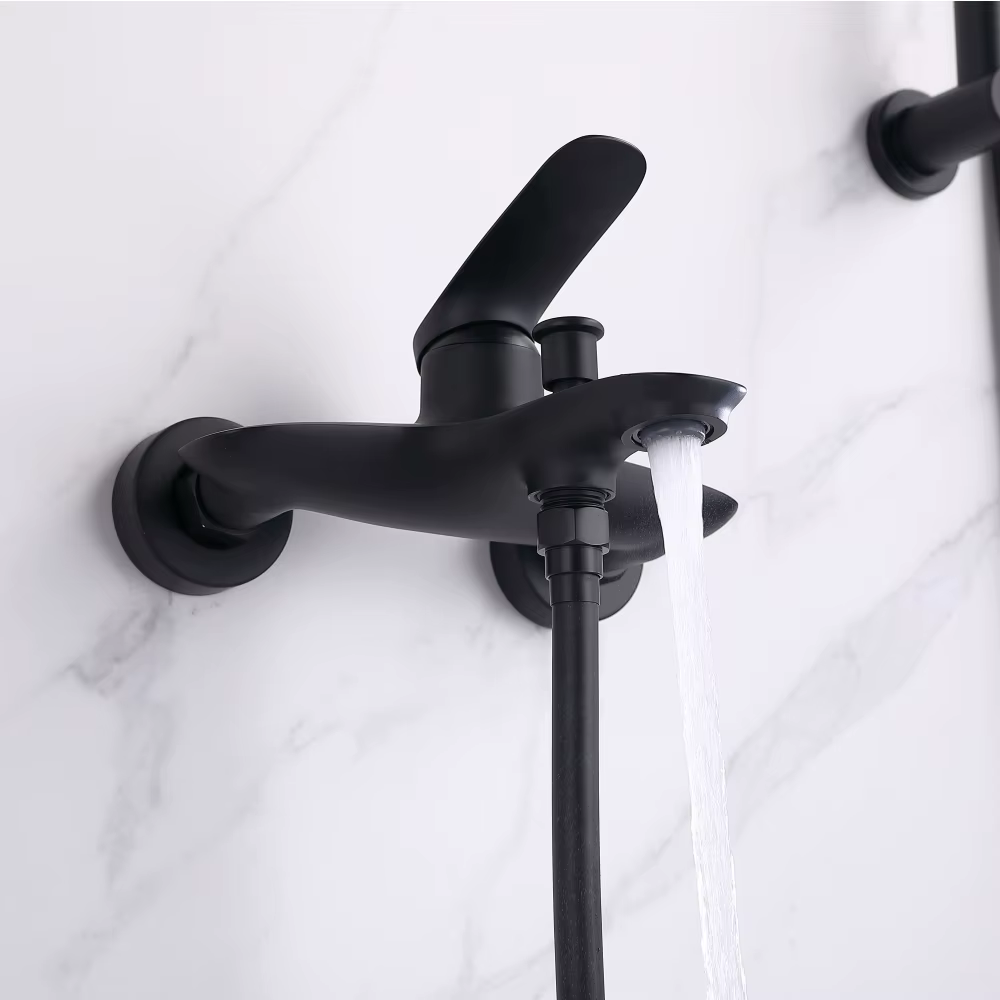 Easy Design Matte Black Color Wall Mounted Shower Faucet — image 5