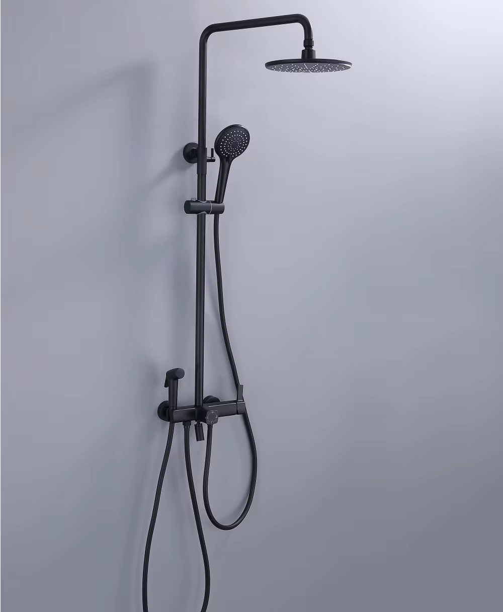 Matte Black Solid Brass 4 Functions Shower Faucet — image 2