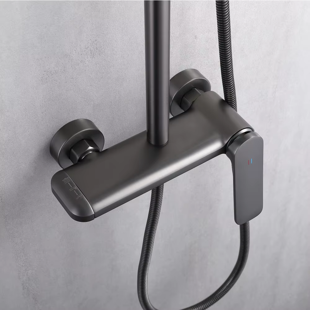 Gun Grey Brass Luxury Shower Faucet — image 6