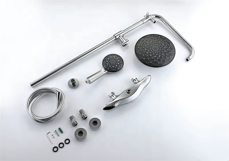 Hotel Rain Waterfall Shower System Bathroom Chrome Shower Faucet Wall Mount — image 5