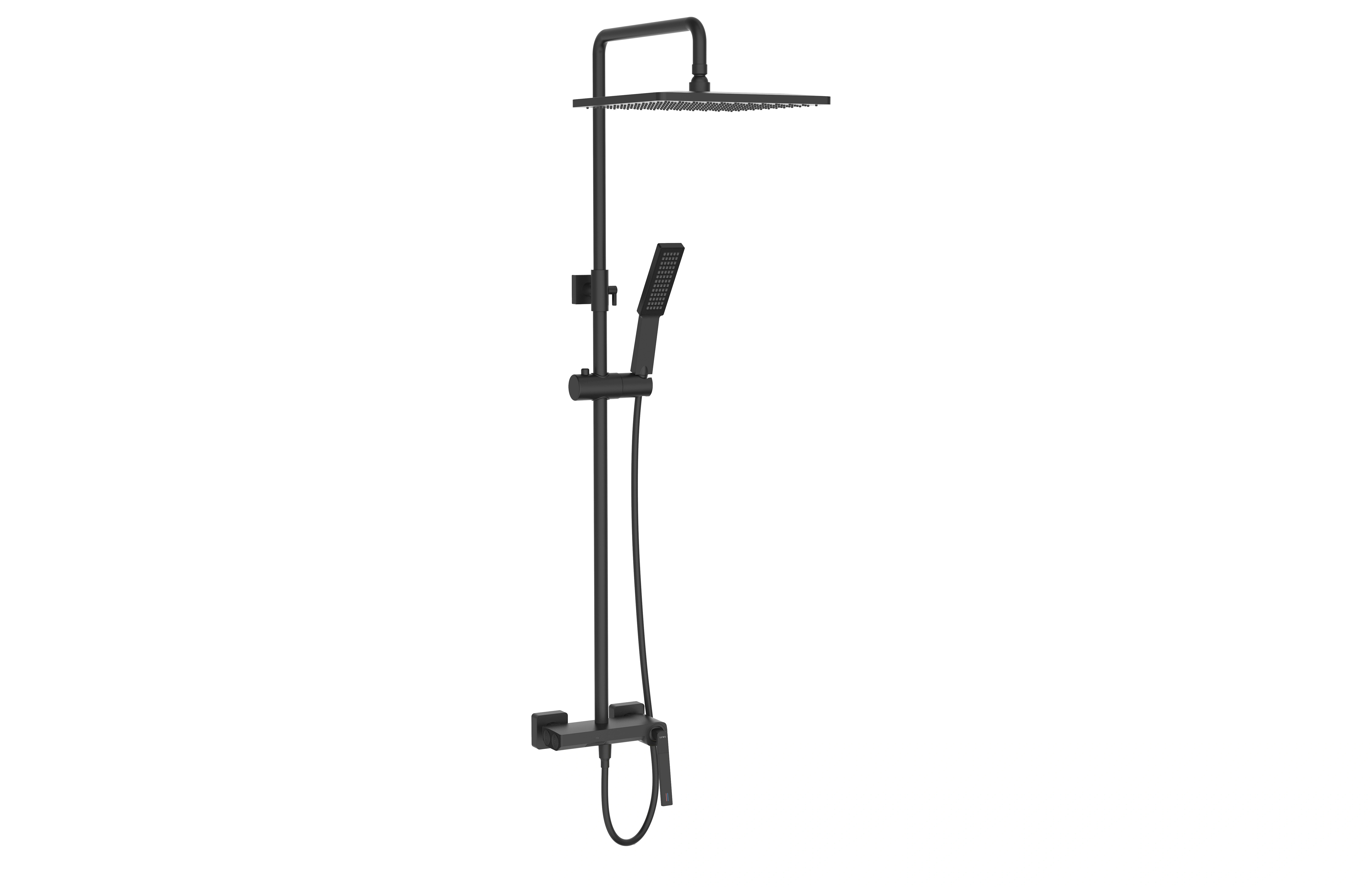 Unique Luxury Brass Shower Combo Square Black Shower Faucet — image 4