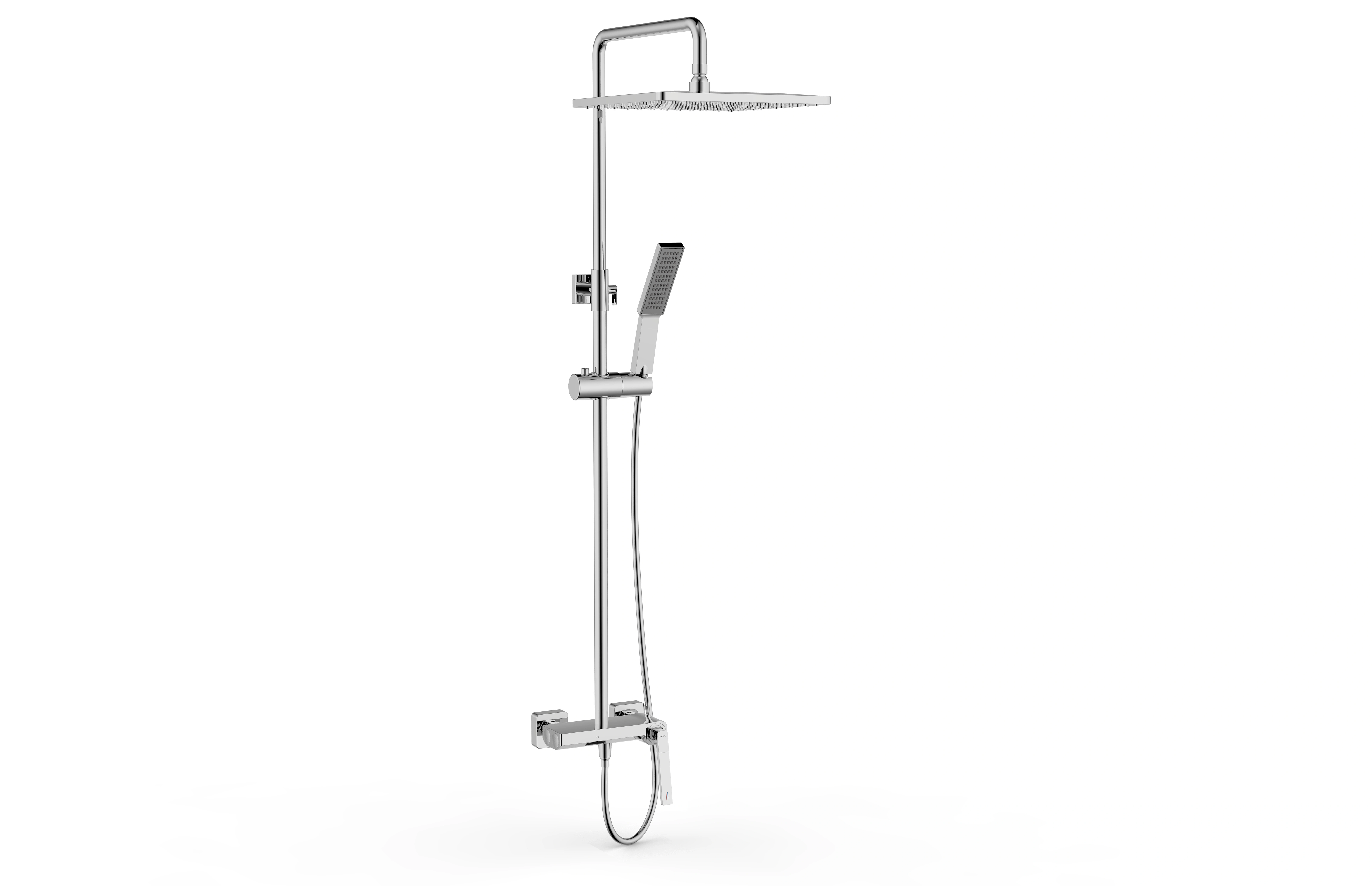 Unique Luxury Brass Shower Combo Square Black Shower Faucet — image 5