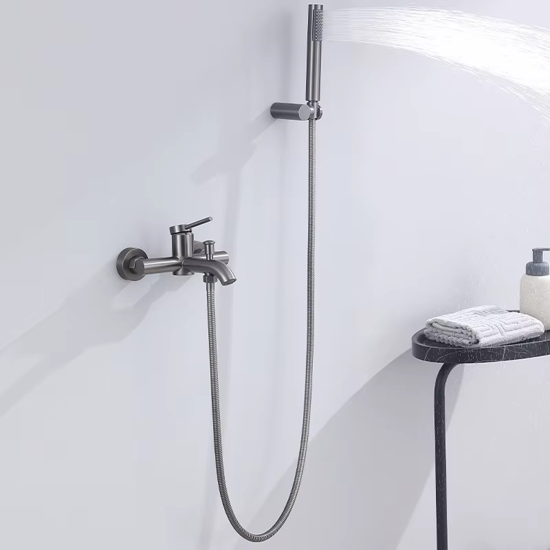 Contemporary Matte Black Wall Mounted Bathroom Hand Shower Set — image 3