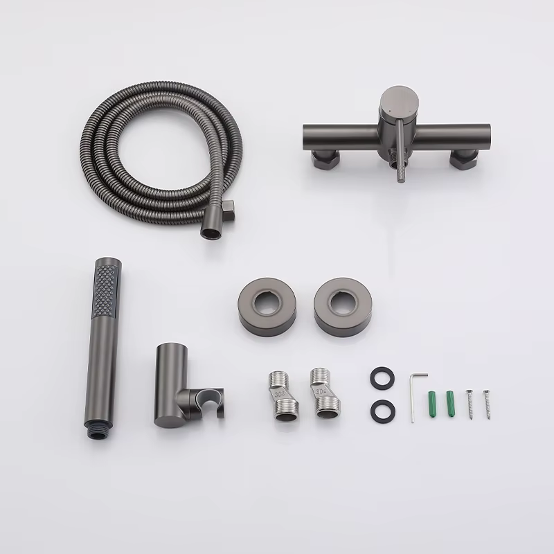 Black Hot Cold Wall Mounted Bathroom Shower Set — image 5