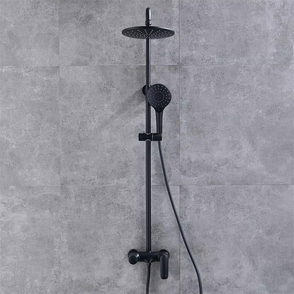 3 Functions Black Brass Rainfall Shower System — image 2