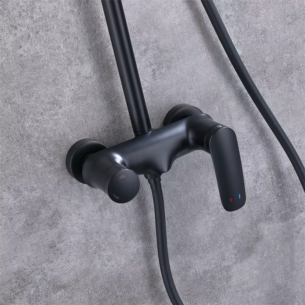 3 Functions Black Brass Rainfall Shower System — image 3