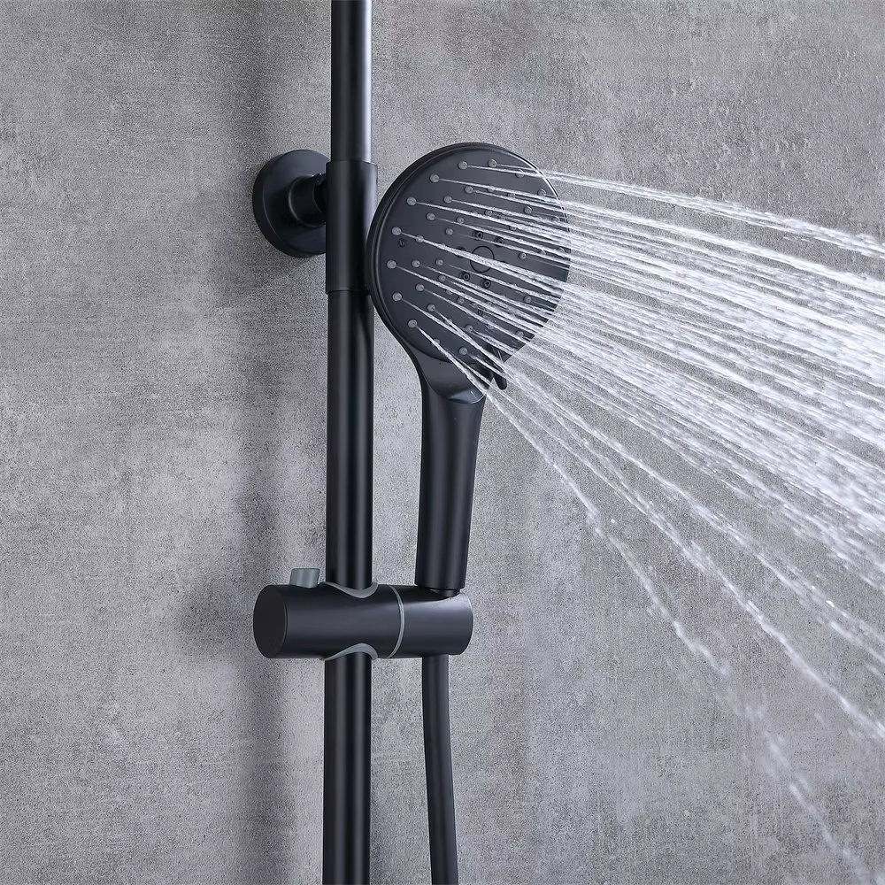 3 Functions Black Brass Rainfall Shower System — image 4