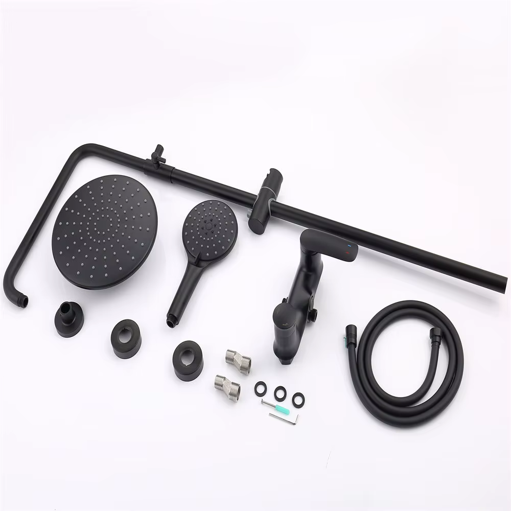 3 Functions Black Brass Rainfall Shower System — image 5