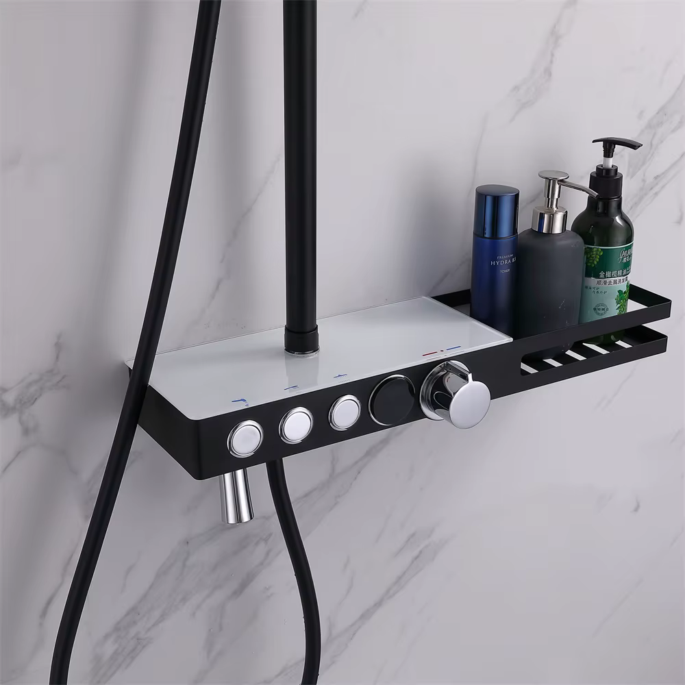 Luxury Design Black and White Color Adjust Temperature Shower Set — image 3