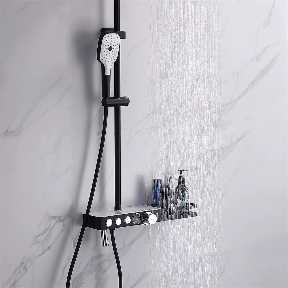 Luxury Design Black and White Color Adjust Temperature Shower Set — image 6