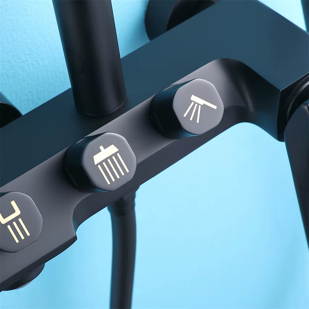 3 Ways Matte Black Bathroom Shower Set — image 2