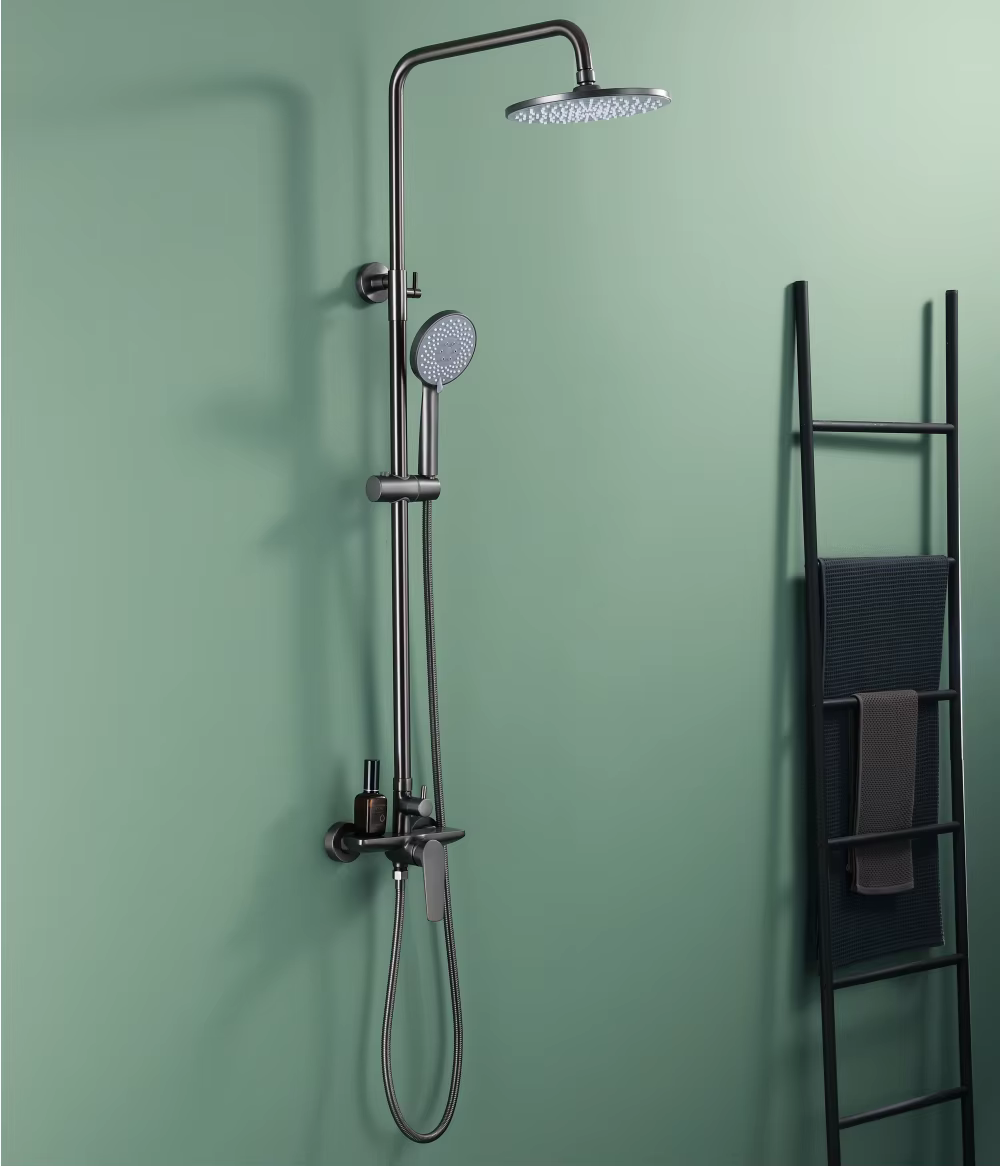 Gun Grey Wall Mounted Bathroom Shower Set — image 2
