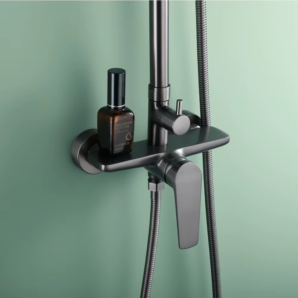 Gun Grey Wall Mounted Bathroom Shower Set — image 3