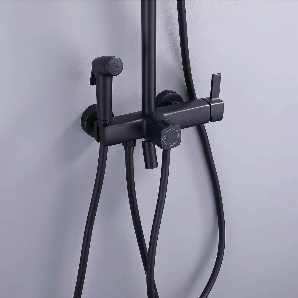 Matte Black Solid Brass 4 Functions Bathroom Faucet — image 4
