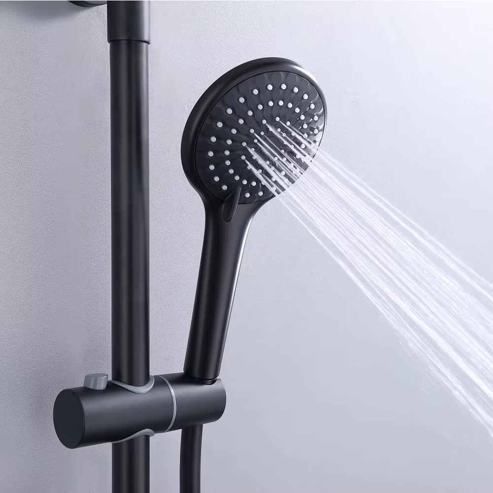 Matte Black Solid Brass 4 Functions Bathroom Faucet — image 5