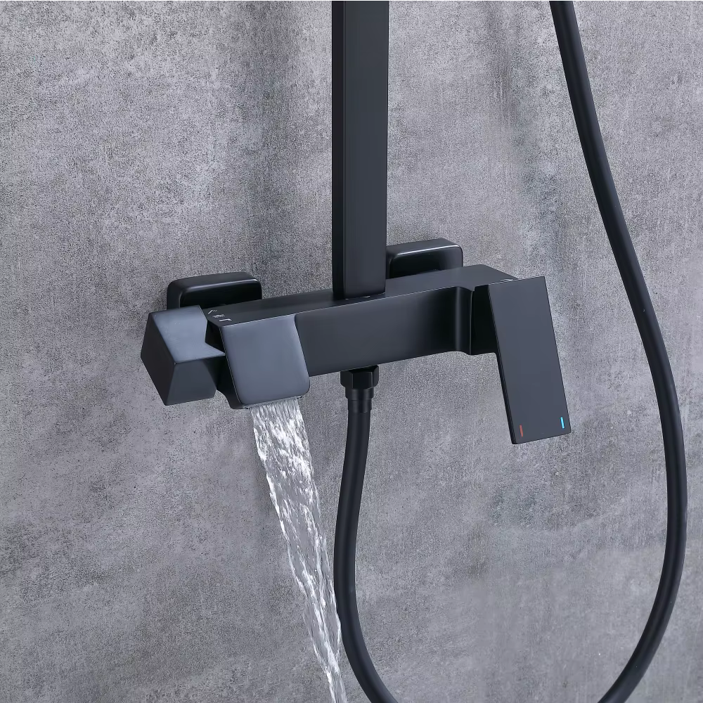 Popular Innovative Matte Black Square Shower Set — image 3