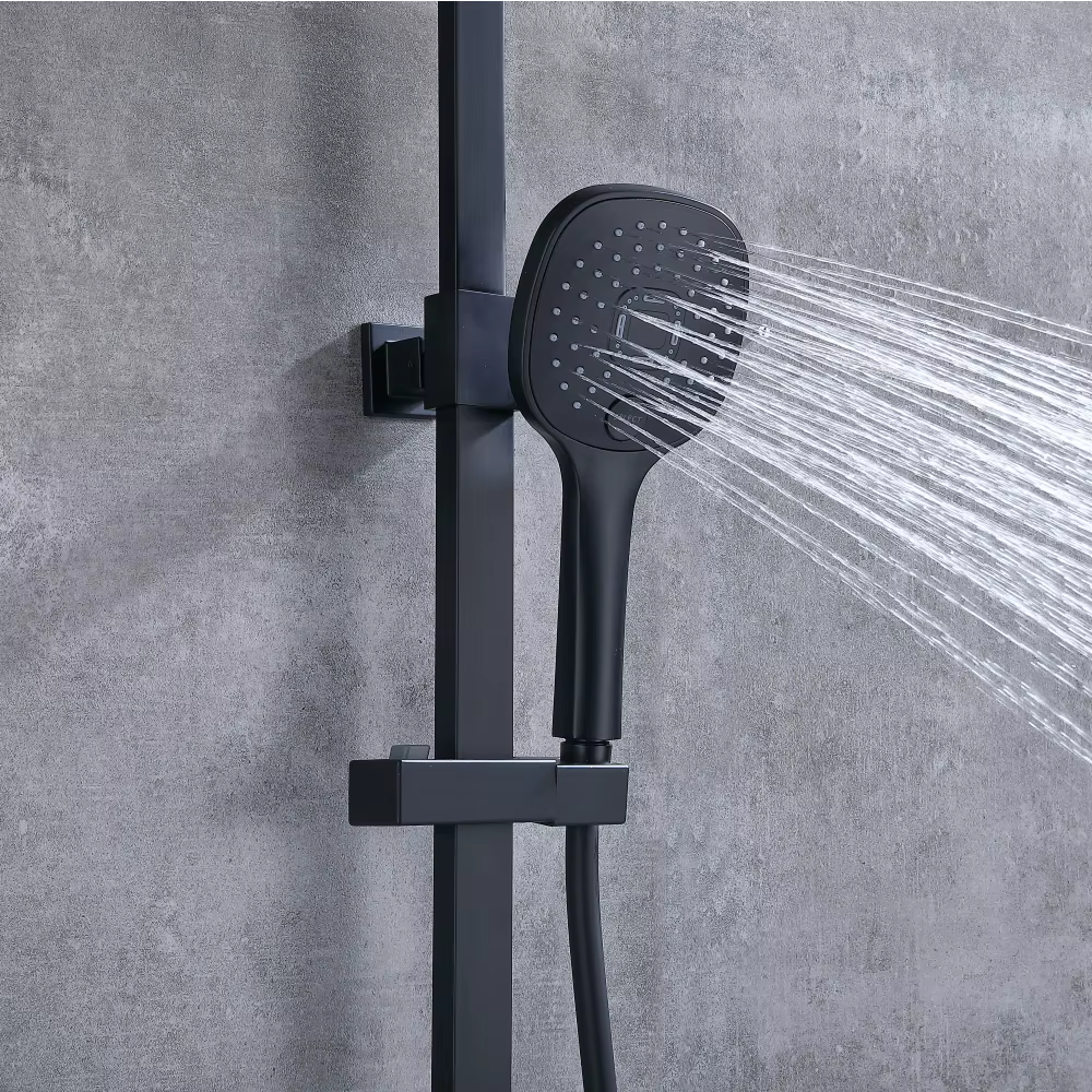 Popular Innovative Matte Black Square Shower Set — image 4
