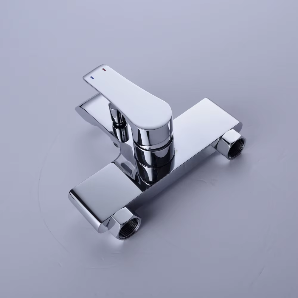 New Style High End Simple Black Chrome Brass Shower System — image 4
