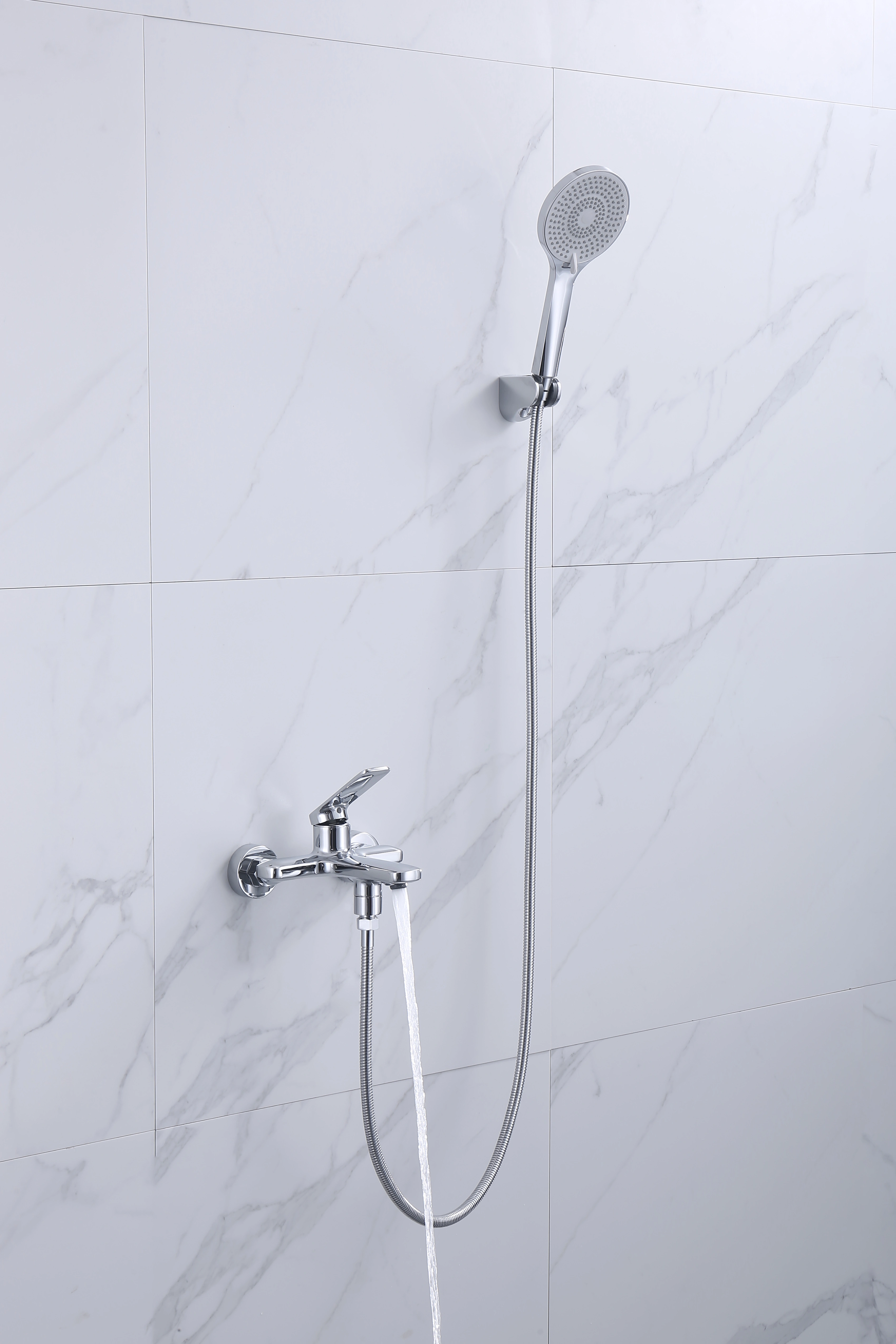 Popular Style Strong Quality Simple Chrome Brass 2 Ways Shower Set — image 2