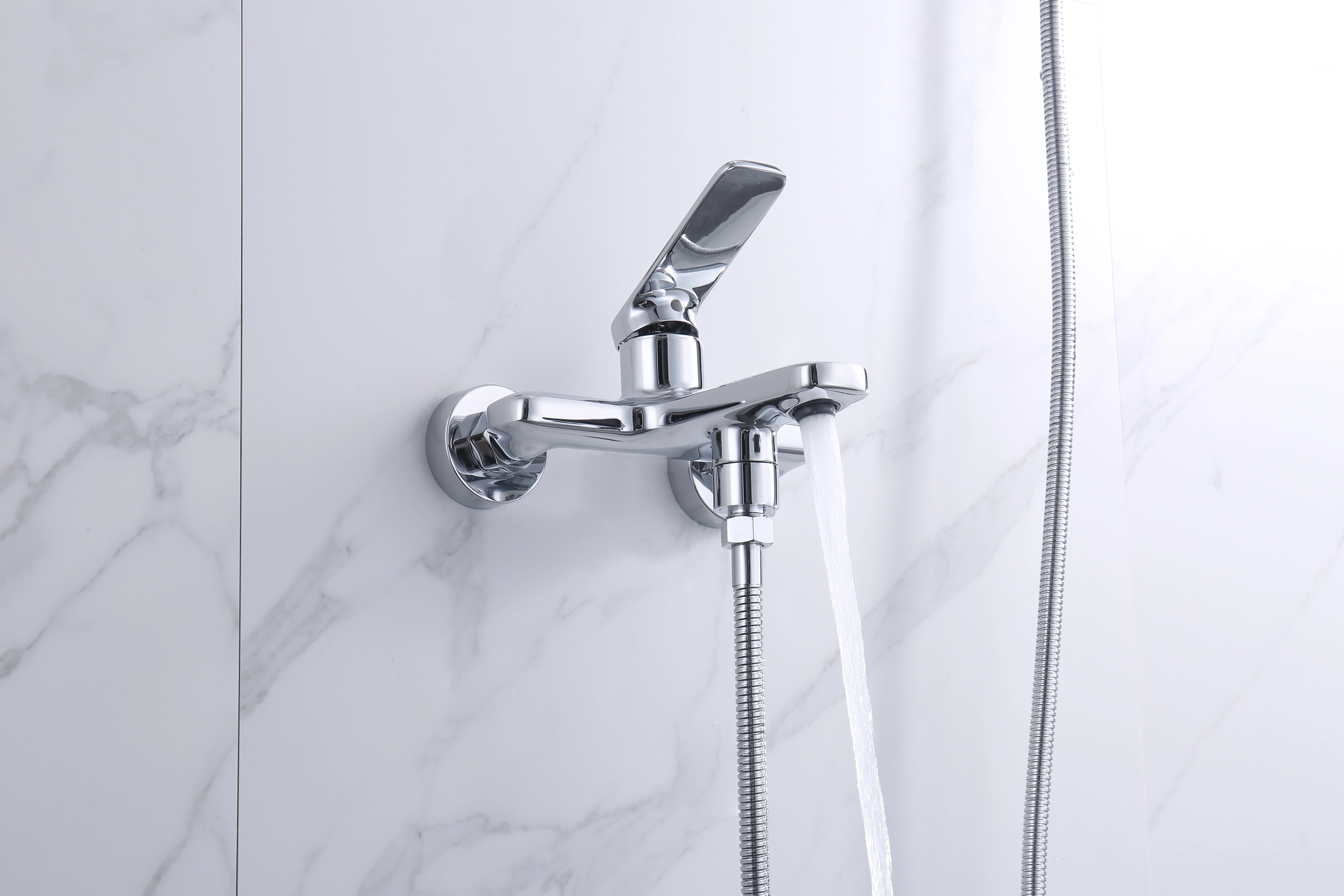Popular Style Strong Quality Simple Chrome Brass 2 Ways Shower Set — image 3