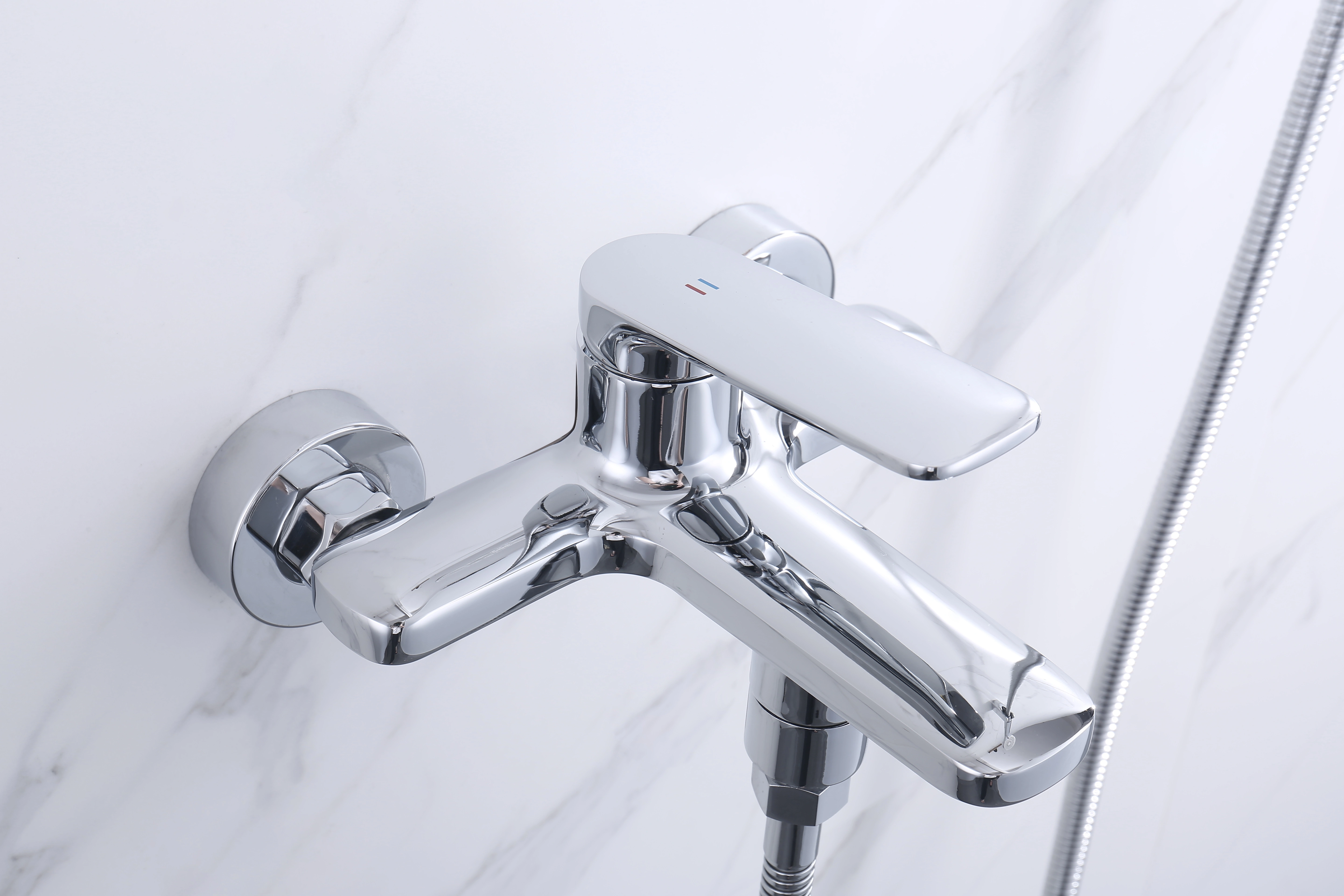 Popular Style Strong Quality Simple Chrome Brass 2 Ways Shower Set — image 4