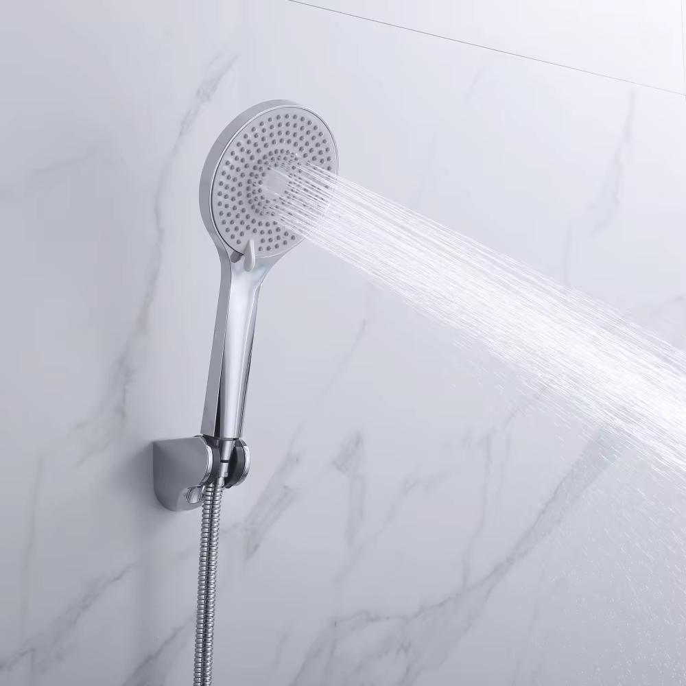 Popular Style Strong Quality Simple Chrome Brass 2 Ways Shower Set — image 6
