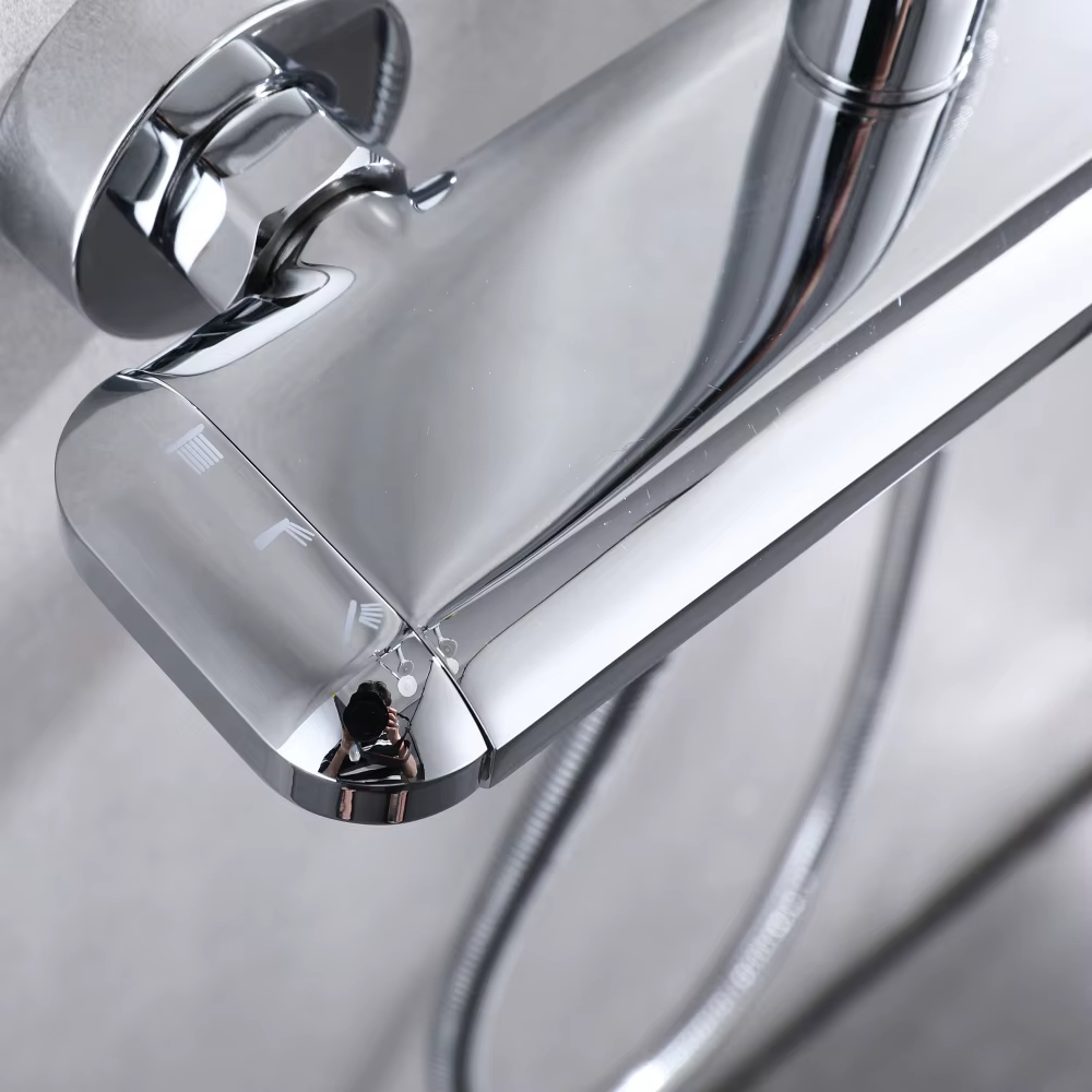 Functions Round Shower Head Brass Rainfall — image 6