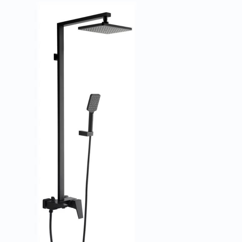 Matte Black Bath Rain Shower Mixer Set — image 2