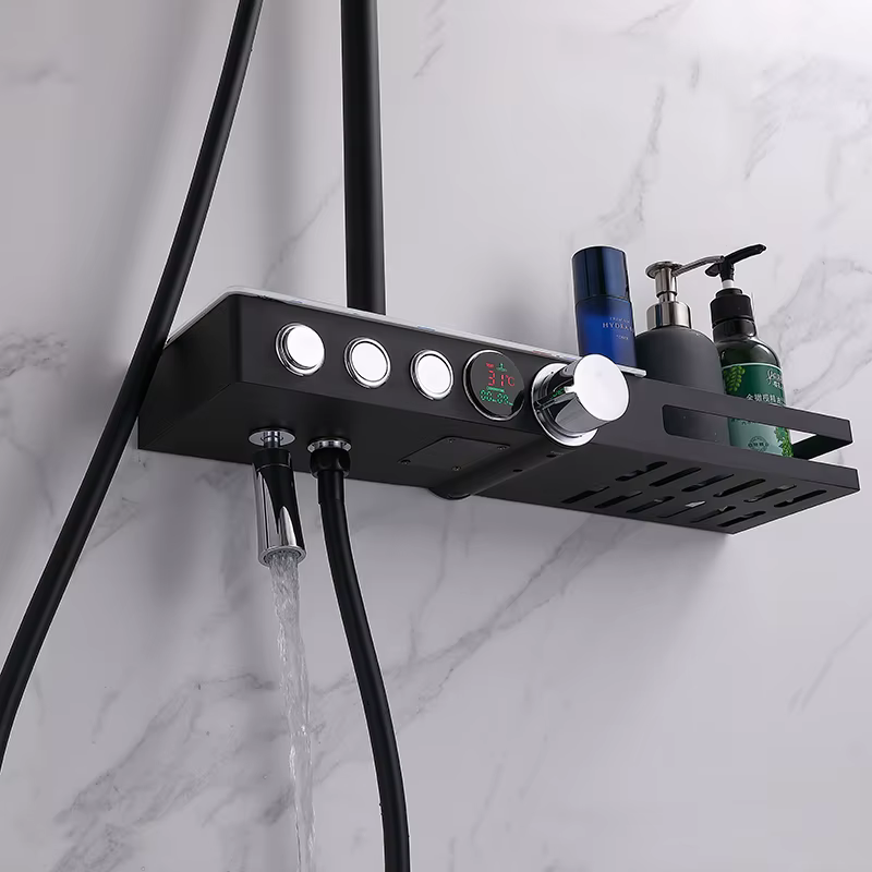 Luxury Bathroom Push Button Shower Combo Set — image 4