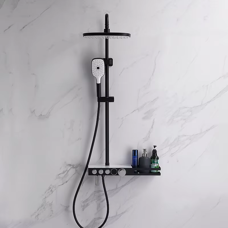 Luxury Bathroom Push Button Shower Combo Set — image 5