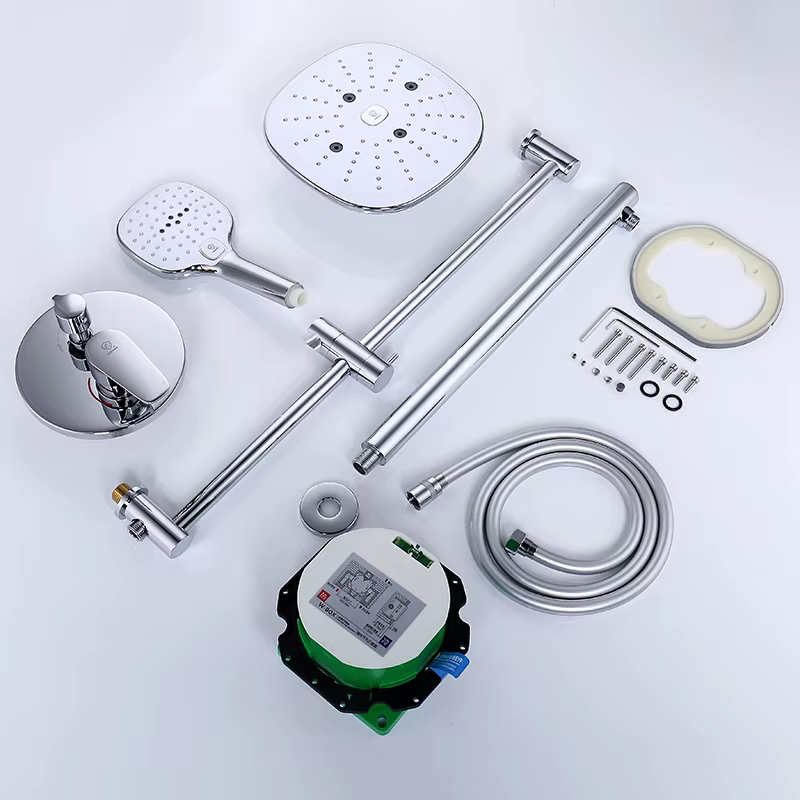 Sanitary Hotel Shower Set - Chrome Wall Mounted — image 2