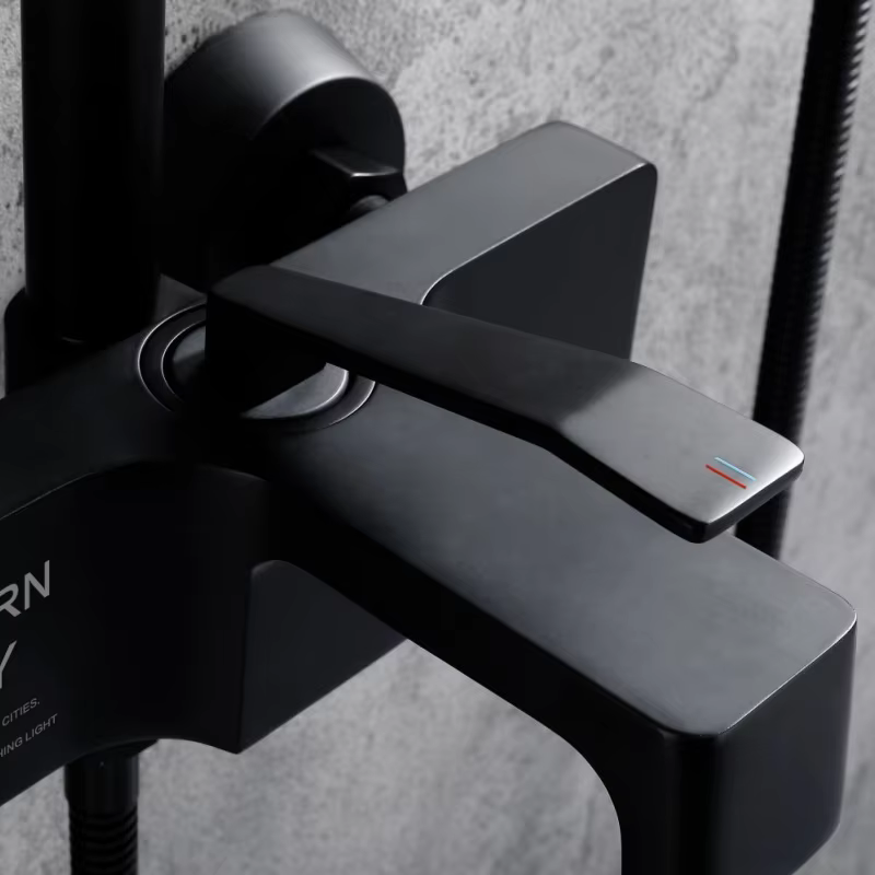 Factory Direct Luxury Shower System Exposed Matte Black Shower Set — image 4