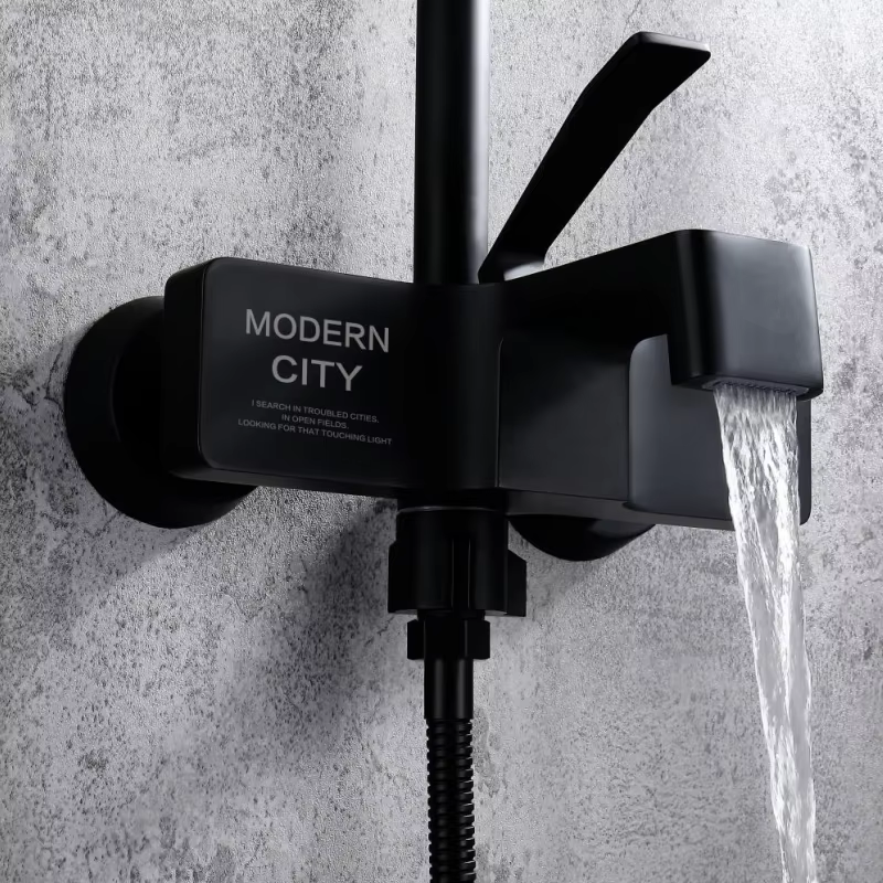 Factory Direct Luxury Shower System Exposed Matte Black Shower Set — image 5