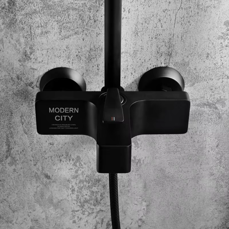 Factory Direct Luxury Shower System Exposed Matte Black Shower Set — image 6