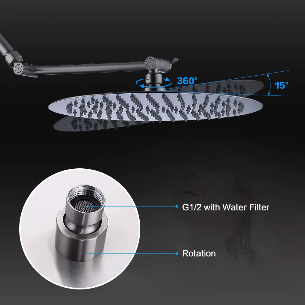 Wall Mounted Shower Head Set 12 Inch — image 2