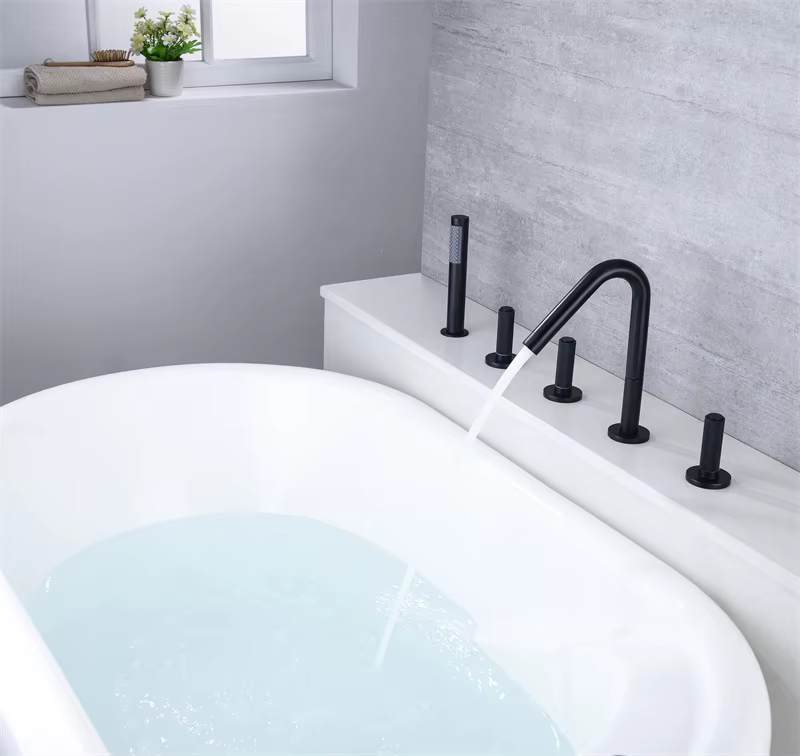 YUFA Matte Black Water Saving Bathtub Mixer — image 3