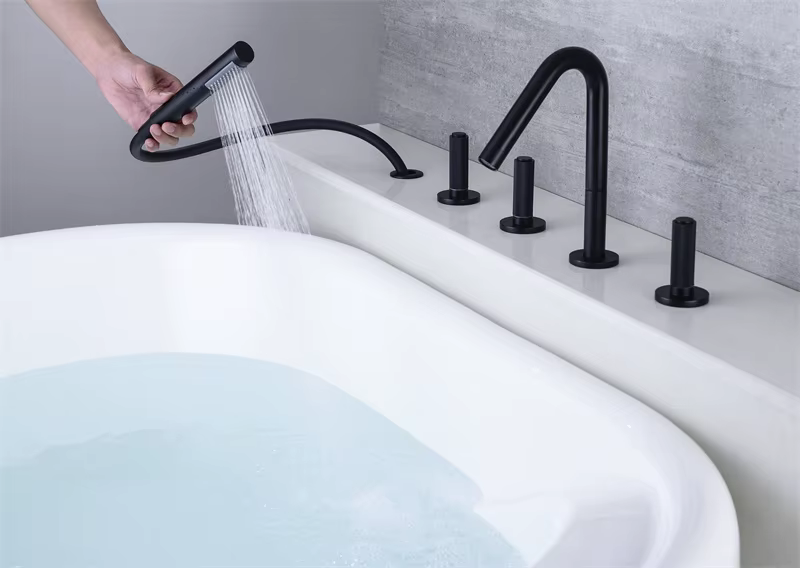 YUFA Matte Black Water Saving Bathtub Mixer — image 5