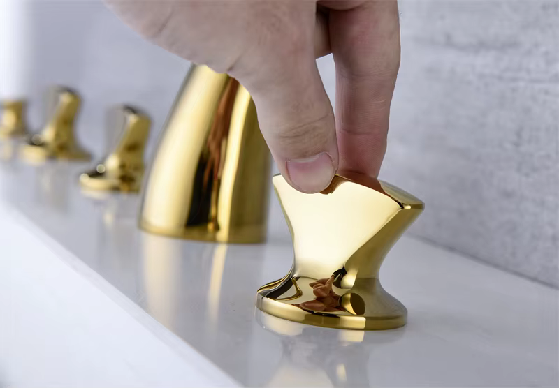 High-End Glossy Titanium Gold Roman Tub Trim Kit — image 4