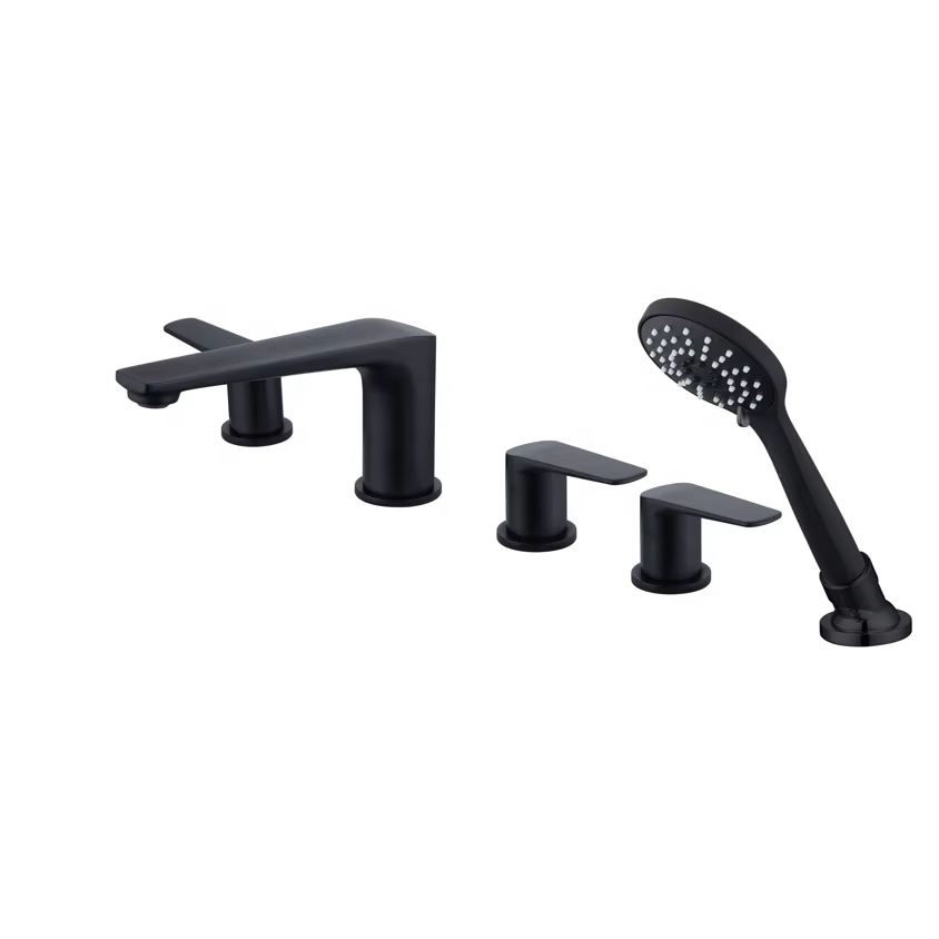 Multi Function Deck Mount Bathtub Bath Shower Faucet Set — image 2