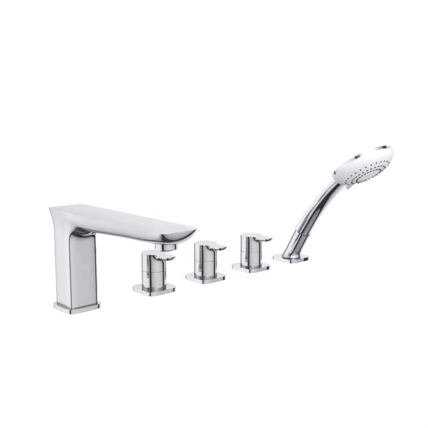 Multi Function Deck Mount Bathtub Bath Shower Faucet Set — image 3